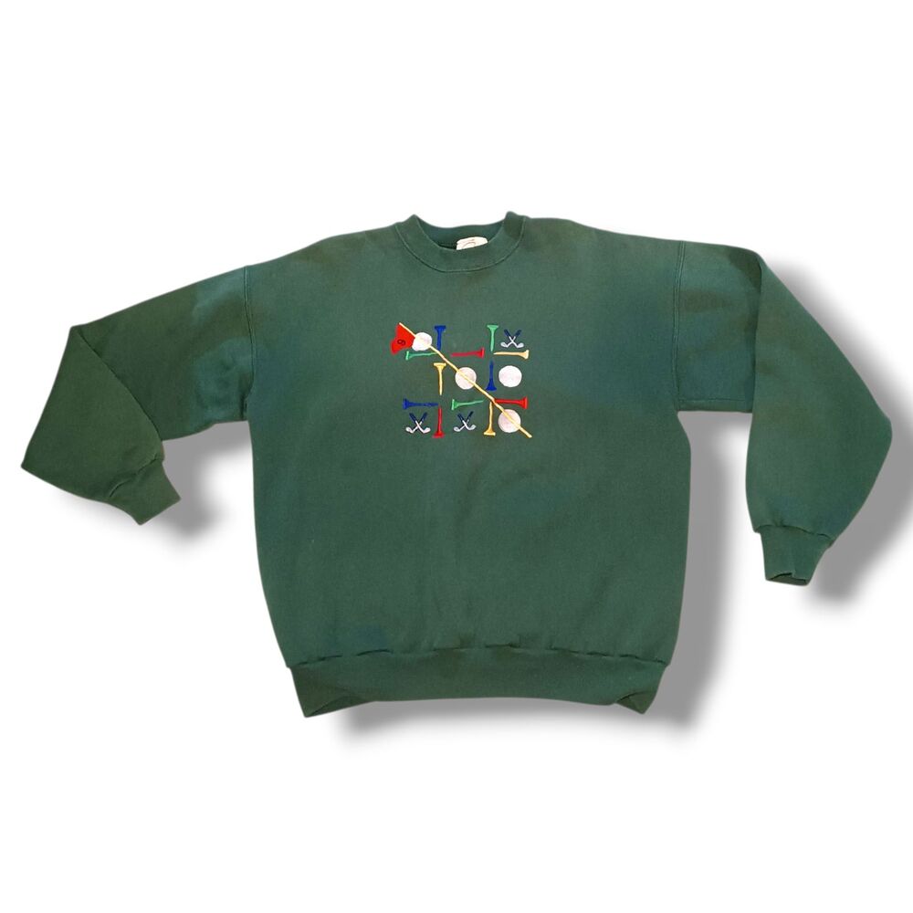 Vintage Peanut Butter & Jelly Golf Tic Tac Toe Sweatshirt-Large-Embroidered-90s